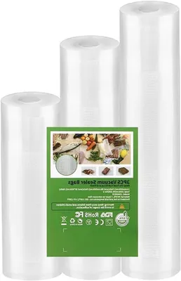 Obrázek produktu pro Vakuové sáčky – role – pro uchovávání potravin – odolná konstrukce – 3 role, rozměry 20 x 500 cm – průhledné