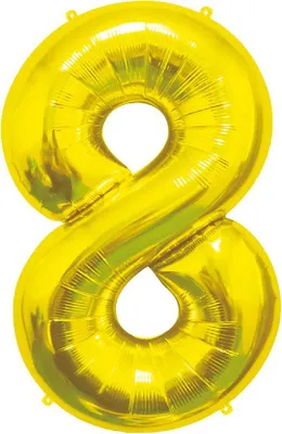 Produktbild von XL Folienballon Zahl 8 gold 85 cm