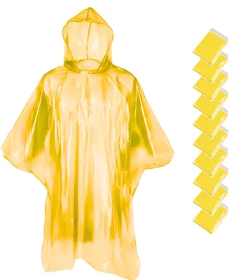 Immagine prodotto di 10 impermeabili poncho di emergenza – Mantelli impermeabili pieghevoli per uomo e donna