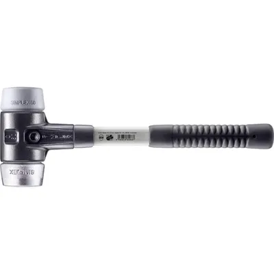 Produktbild von HALDER SIMPLEX Schonhammer Ø 60 mm TPE-mid grau / Weichmetall mit verstärktem Tempergussgehäuse und Fiberglasstiel