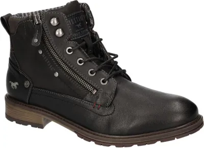 Produktbild von Mustang Herren Stiefelette Schnürboots Zierreißverschluss 4140-506, Größe:46 EU, Farbe:Schwarz