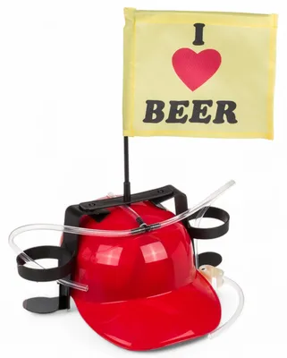 Image de Drinkhelm : Gadget amusant pour les fêtes - Support réglable pour canettes/bouteilles - Permet de boire sans les mains - Léger et robuste - Parfait pour les fêtes, les festivals et le carnaval
