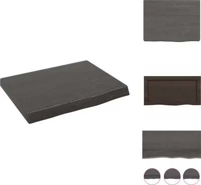 Image de vidaXL Étagère murale gris foncé 40x30x(2-4) cm Chêne massif traité - Étagères murales