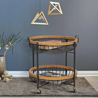 Immagine prodotto di Zakopa - Carrello, 57x56x63h cm Marrone, 2 Ripiani