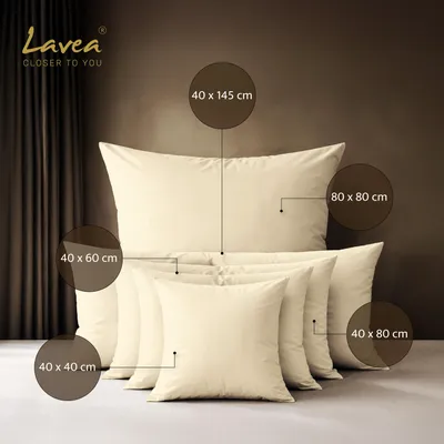 Produktbild von Lavea® 2er Set Kissenbezug 40 x 80 cm Baumwolle flauschig, Jasmin, Kissenhülle, Kissenbezüge, Reißverschluss, Creme