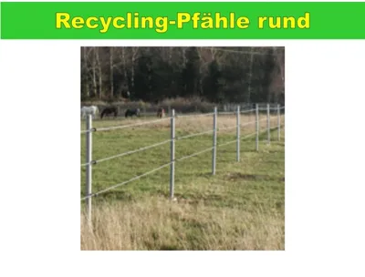 Produktbild von Recycling Weidezaun Pfahl rund mit Spitze 100 x 2000 mm