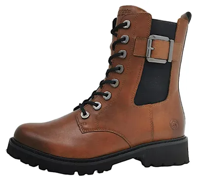 Image de Remonte : Bottines à lacets pour femmes, couleur marron, style décontracté