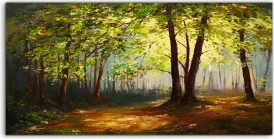 Produktbild von Coloray Acrylbild 140x70  Wandbild Acrylbilder Malerei Landschaft Sommer Wald Bunte