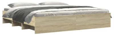 Produktbild von vidaXL Bettgestell ohne Matratze Sonoma-Eiche 200x200 cm Holzwerkstoff
