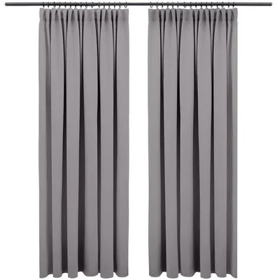 Produktbild von Unyqoos® Verdunkelungsgardinen 2er-Set – dunkelgrau, 225 x 140 cm, Polyester mit Faltenband, blickdicht & wärmeisolierend, , waschbar 30°C