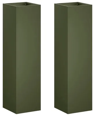 Produktbild von vidaXL Garten-Pflanzgefäß 2 stk. Olivgrün 20 x 20 x 75 cm