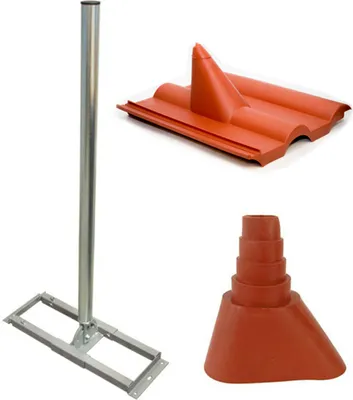 Produktbild von PremiumX PROFI X100-48 Dachsparrenhalter Stahl Sparrenhalter für SAT-Antenne Frankfurter Dachabdeckung Manschette rot