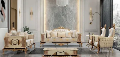 Produktbild von Casa Padrino Luxus Barock Wohnzimmer Set Weiß / Beige / Gold - 2 Barock Sofas & 2 Barock Sessel & 1 Barock Couchtisch - Luxus Wohnzimmer Möbel im Barockstil - Barock Möbel - Edel & Prunkvoll