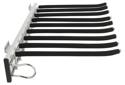 Produktbild von Ausziehbarer Hosenhalter für Kleiderschrank - Schiebbarer Hosenständer 9 Stangen - Wandmontage - Schwerlast 16 kg - ABS Aluminiumlegierung - Schwarz