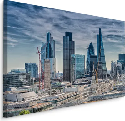 Produktbild von Fabelhafte Canvas LEINWAND BILDER 100x70 cm XXL Kunstdruck Wolkenkratzer Stadt Gebäude