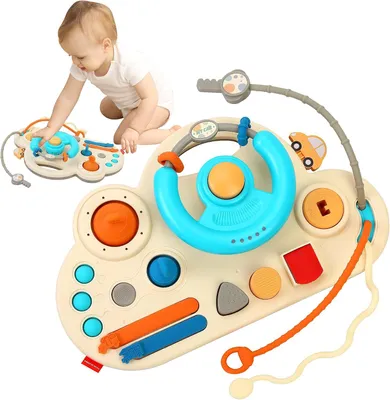 Productafbeelding van Montessori Activiteitenbord voor Baby's - Educatief Speelgoed met Stuur en Sensomotorische Elementen - Multicolor (Rosa)