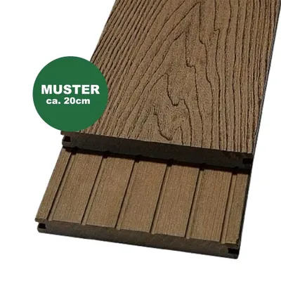 Produktbild von Handmuster WPC Terrassendiele, 18 x 146 mm, braun (WoodoMalta)