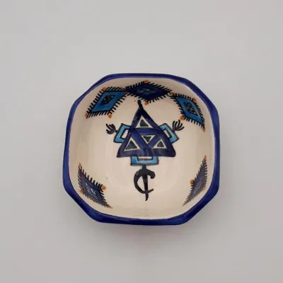 Image de Plat octogonal  Sahel Bleu - L 11 cm