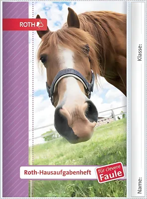 Produktbild von ROTH Hausaufgabenheft Tiere für clevere Faule "Pferd" DIN A5