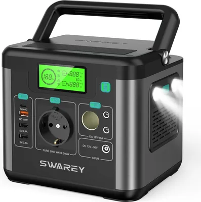 Produktbild von SWAREY S160 60000mAh/222Wh Tragbare Powerstation Mobiler Stromspeicher 300W Leistung, Mobile Solarspeicher für Outdoors Camping Reise