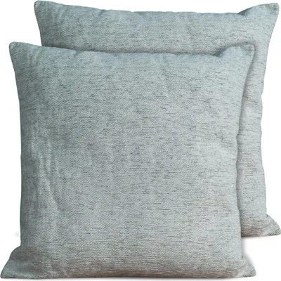 Produktbild von 2er Set Kissenhüllen 45x45 cm hellgrau meliert als weiche Dekokissen