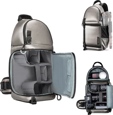 Zdjęcie produktu dla Torba na aparat K&F CONCEPT, torba ochronna na aparat DSLR/SLR/bezlusterkowy, wodoodporna, z wyjmowanymi przegródkami