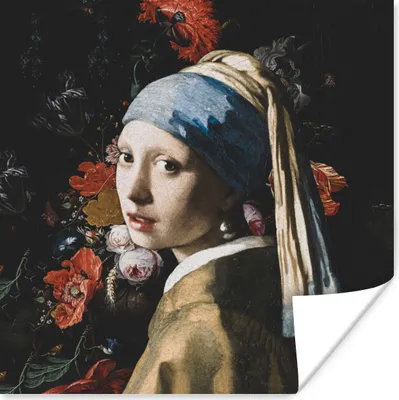 Produktbild von MuchoWow® Poster Das Mädchen mit dem Perlenohrring - Vermeer - Kunst 100x100 cm - Babyzimmer