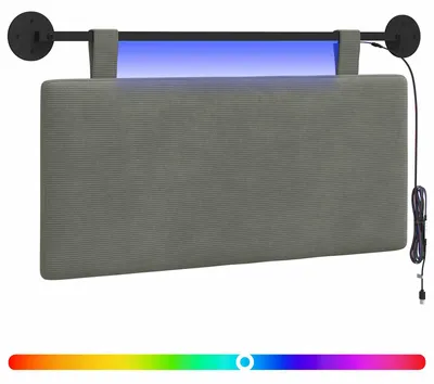 Produktbild von Hängendes Kopfteil Mit LED Licht Hellgrau Cordstoff