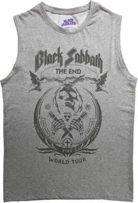 Image de Black Sabbath - "The End Mushroom Cloud" Haut sans manches pour homme/femme unie RO5790 (XL) (Gris)