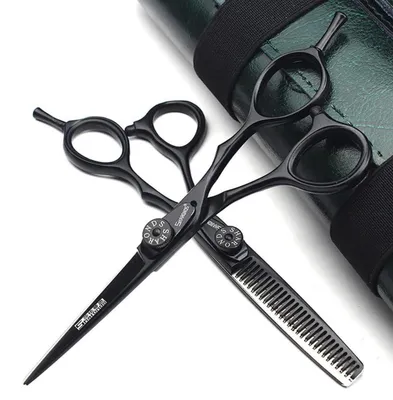 Image de Ensemble de ciseaux de coiffure professionnels, 6 pouces, en acier inoxydable, 2 pièces