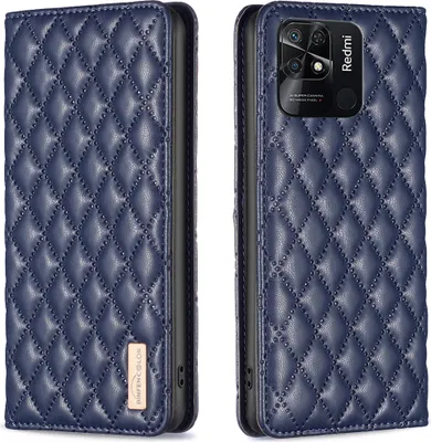 Produktbild von Redmi 10C Hülle, Elegant Bookstyle Flip Leder Kartenfächer Schutzhülle mit Ständer für Xiaomi Redmi 10C Blau