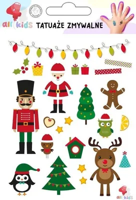 Produktbild von Abwaschbare Tattoos für Kinder – Weihnachten 4 – All4Kids