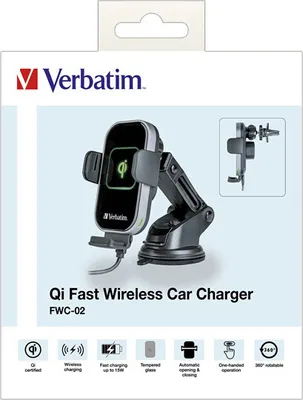Produktbild von Verbatim FWC-02, Handy/Smartphone, Aktive Halterung, Auto, Schwarz
