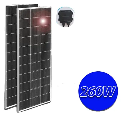Obrázek produktu pro Solární panel, monokrystalický materiál, vysoká účinnost, 260 W, 1045 × 550 mm