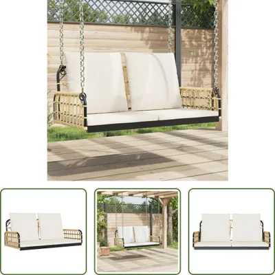 Produktbild von The Living Store Hängebank mit Kissen 105x58x38 cm Poly Rattan und Stahl