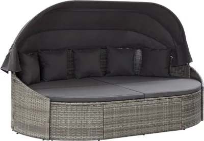 Produktbild von Outdoor-Loungebett mit Dach Grau