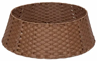 Obrázok produktu pre vidaXL Vianočný veniec na stromček, okrúhly, svetlohnedý, priemer 45 x 22 cm, vyrobený z polyratanu