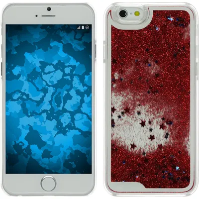 Produktbild von PhoneNatic Case kompatibel mit Apple iPhone 6s / 6 - Hülle rot Stardust Hard-case + 2 Schutzfolien