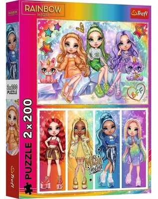 Image de Puzzle TREFL 2x200 Poupées arc-en-ciel Rainbow High 13335