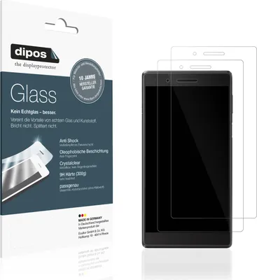 Produktbild von 2x Schutzfolie für Lenovo  Tab 4 7 TB-7504X - Anti-Shock 9H Folie dipos Glass Kunststoffglas