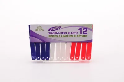 Zdjęcie produktu dla Plastikowe kołki do ubrań jumbo 12 sztuk