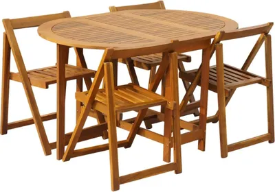 Produktbild von vidaXL 5-tlg. Garten-Essgruppe Klappbar Akazie Massivholz