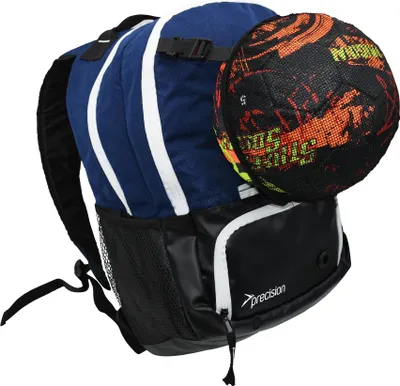 Produktbild von Precision Rucksack Sporttasche mit Ballhalter - 44 Liter - Navy/Weiß - Fußball