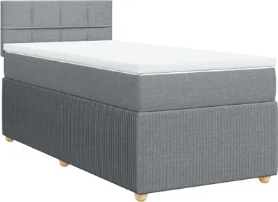 Produktbild von vidaXL Boxspringbett mit Matratze Hellgrau 80x200 cm Stoff