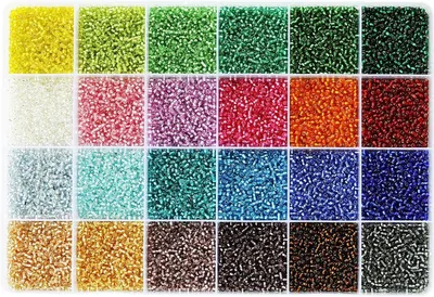 Obrázok produktu pre Sklenené Korálky Set 15600 kusov, 24 Farieb, Rocailles 2 mm, na Výrobu Šperkov