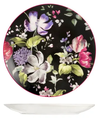 Zdjęcie produktu dla H&h zestaw 12 talerzy z bukietem owoców porcelana 20 cm