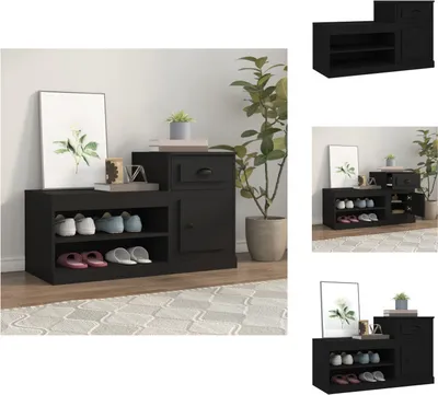 Immagine prodotto di vidaXL Scarpiera nera 100x42x60 cm in legno - Scarpiere e armadietti