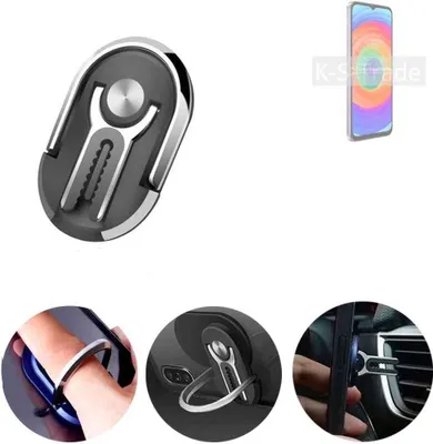 Produktbild von K-S-Trade 3in1 Smartphone-Ring Handy-Ring kompatibel mit Ulefone Note 14 Fingerhalterung  Handyring Tischständer Lüftungsgitter-Halterung Tisch