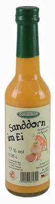 Produktbild von Sanddorn im Ei (Sanddornlikör mit Eizusatz / 0,35 l / 17% vol.)