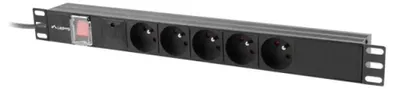 Image de Lanberg PDU 19" rack power strip 1U 16A 5x 230V EN 2M Black